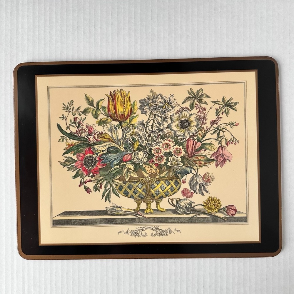 Vintage Pimpernel Placemat Victorian Floral Cork Back 12”x9" Single Replacement